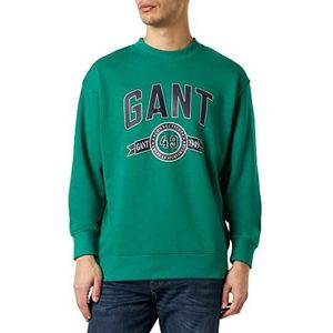 GANT Heren C-Neck Retro Crest Sweater Sweatshirt, Lush Green, Standaard, Lush Green., XL