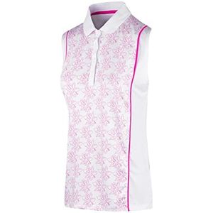 Island GREEN Dames Freesia Print Mouwloos Golf Polo Shirt