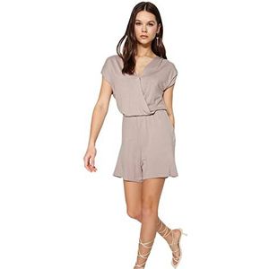 Trendyol Dames effen gebreide jumpsuit, nertsen, S, Nerts, S