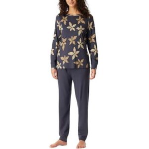 Schiesser - Dames Pyjama - Grijs - Flower - Modal - Katoen