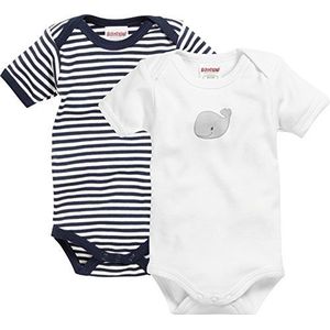 Playshoes Romper Walvis Korte Mouw Navy/wit 2 Stuks Mt 62/68