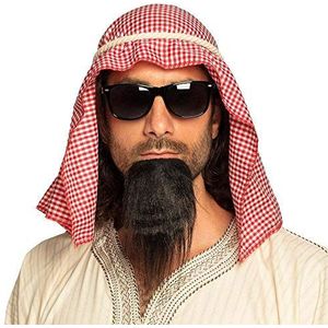 Boland 81034 Kostuumset Sjeik, hoofddoek, touw, feestbril, puntbaard, Arabisch, sultan, themafeest, carnaval