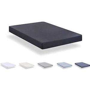 Todocama - Hoeslaken van extra zachte geborstelde microvezel (bed 180 x 190/200 cm, donkergrijs)