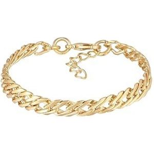 Elli Armband dames schakels twisted klassiek goudkleurig, 17 EU, Messing, Geen Edelsteen