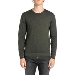 Replay - Uk4463 - Herentrui - Mud Green - Lange Mouwen - Ronde Hals