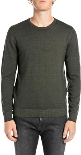 Replay - Uk4463 - Herentrui - Mud Green - Lange Mouwen - Ronde Hals