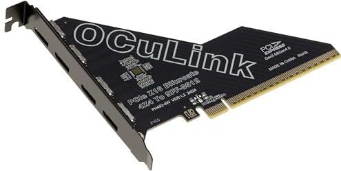 KALEA-INFORMATIQUE - PCIe Gen 4.0 x16 naar 4-poorts Oculink SFF-8612 SFF-8611 - Moederbord-controllerkaart
