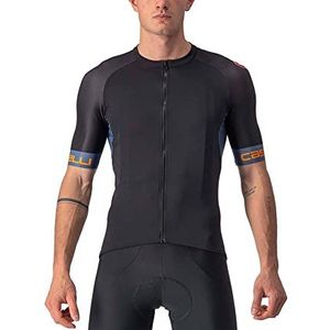 Castelli Entrata VI Jersey fietsshirt met korte mouwen voor heren, zwart (Light Black/Light Steel Blue-p), S