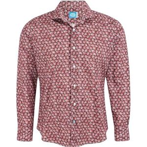 Panareha Bloemen Overhemd voor Heren ISCHIA Marineblauw, Rood (S)