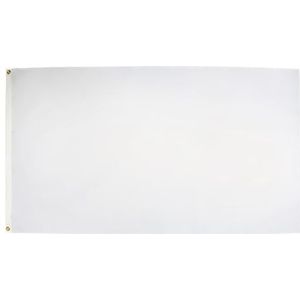 AZ FLAG - Witte Racecommissaris Vlag - 90x60 cm - Lichtgewicht Polyester - Langzame Voertuigvlag met Geïntegreerde Metalen Ogen - 40g