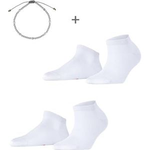 ESPRIT Dames Korte sokken Irisée Multipack W Sn katoen kort eenkleurig 2 paar, Wit White 2000, 39-42