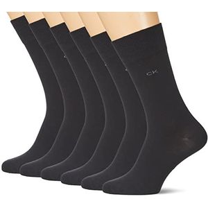 Calvin Klein Men's Casual Flat Knit Cotton Socks, Zwart, 39/42, zwart, 39/42 EU