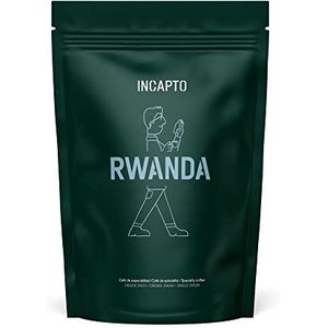 Incapto Specialiteit Koffiebonen | Single Origin Rwanda | Espresso 100% Arabica | Koffiespecialiteit 86 SCA-punten | Hele Bonen Gebrand | Rubavu-Koffieplantage, Nyamyumba, 500g