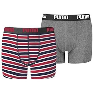 PUMA Basic Bedrukte Stripe Boxer Shorts voor jongens, verpakking van 2 stuks