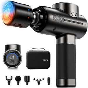 RENPHO Massagepistool met warmte en kou, percussiespier, diep weefselmassagepistool, draagbaar met app, elektrisch handmassagepistool, spiermassagepistool voor mannen en vrouwen, Active+ Thermacool