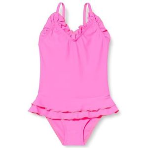 HAUTE PRESSION Eendelig badpak voor meisjes, effen, neon X9001, C03, T2A, Roze, 2-8 ans
