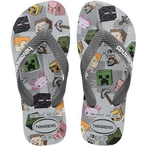 Havaianas Minecraft Teenslippers voor jongens, Staal Grijs, 12/13 UK Child