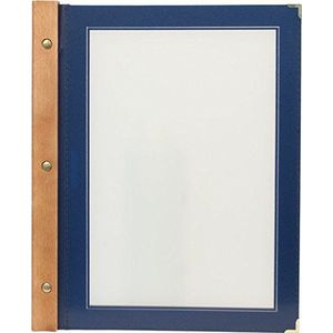 SECURIT Wood menukaart incl. 2 dubbele inzetstukken voor menu's (voor 4 pagina's A4), blauw, hout, 1 eenheid