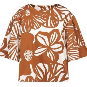 Seidensticker Damesblouse met korte mouwen, regular fit, bruin, 42