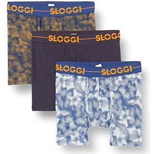 sloggi men, Go Short C3P, boxershorts, heren, meerkleurig (Green - Dark Combination), 5, Veelkleurig (Green - Dark Combination)