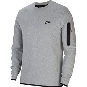 Nike M NSW TCH FLC CRW herensweatshirt, donkergrijs gemêleerd/zwart, 3XL