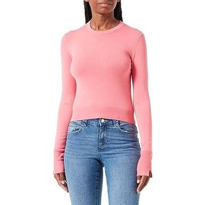JACK & JONES Jxvalentina Soft Crop Crew N Knit Noos gebreide trui voor dames, Confetti/detail: met poinciana nekband, L