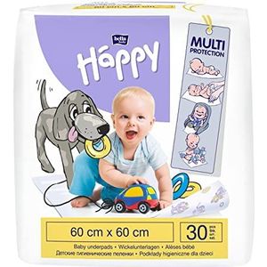 bella baby Happy Aankleedmatten: Baby aankleedmat voor onderweg 60 x 60 cm in 2-pack (2 x 30 stuks) - waterdicht en hygiënisch