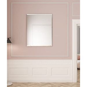 Zalena Facetgeslepen spiegel, frameloze wandspiegel met 20 facetgeslepen, incl. bevestiging, tijdloze standaard spiegel voor woon- en slaapkamer, 40x60 cm