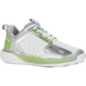 K-Swiss Performance Dames Ultrashot 3 HB tennisschoen, wit/grijs violet/limoengroen, 41,5 EU, Wit Grijs Violet Lime Green, 41.5 EU