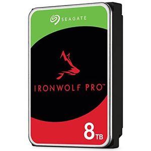Seagate IronWolf Pro, 8 TB, Enterprise NAS interne harde schijf HDD – CMR, 3,5-inch, SATA, 6Gb/s, 7200 RPM, 256 MB cache, voor RAID Network-Attached Storage, Rescue-services (ST8000NT001)