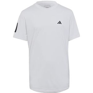 adidas Jongens Club Tennis 3-Stripes Tee, White, 9-10 Years