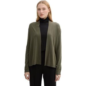 TOM TAILOR Cardigan gebreide jas voor dames, 10920 - Deep Forest Green, XL
