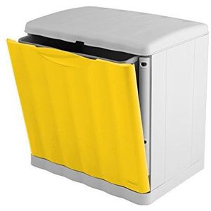 Stefanplast Ecospace rechthoekige opbergbox, kunststof, 20 liter, geel/grijs