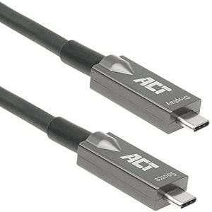 ACT AK4310 USB C Actieve Optische Kabel (AOC) 10m, USB C Videokabel USB 3.2 Gen2, 10Gbps Hoge Snelheid, USB C Glasvezel Actieve Kabel, voor Videoconferentie, Smartboard - 10 m