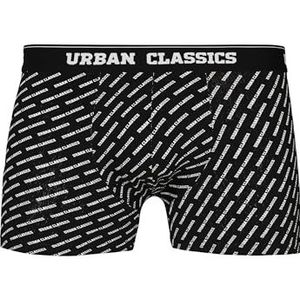 Urban Classics Boxershorts voor heren, verpakking van 5 stuks, Bur/Dkblu+wit/zwart + wit + aop+black, S