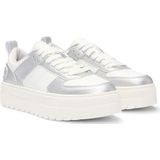 Hugo - Lyssa - Sneakers - Gelamineerd Zilver - Synthetisch Leer