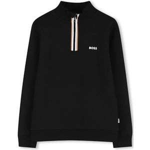 BOSS - Sweatshirt - Zwart - Effen - Lange Mouw - Halve Rits