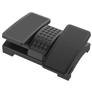 Q-Connect Premium voetensteun van kunststof, anti-slip coating, in hoogte verstelbare ergonomische voetsteun met massagestructuur, voetsteunen, zwart, afmetingen: 43 x 32 x 10,5 cm