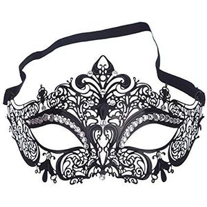 Masquerade Carnival, Zwart Venetiaans Metalen Masker Venetiaans Masker