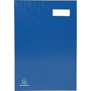 Exacompta - Ref. 57022E - 1 Handtekenmap directie - linnen rug - etikethouder - plastic omslag - 24 vakken in roze karton met 3 perforaties - afmeting 24x35 cm - Kleur: blauw