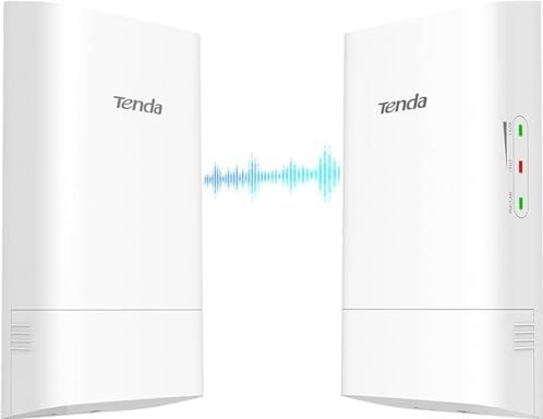 Tenda O1-5G Externe WLAN-brug access point (867 Mbps / 5 GHz, 9dBi richtantenne, passief PoE, centraal management, bereik 1 km, waterdicht IP65) (2 stuks)