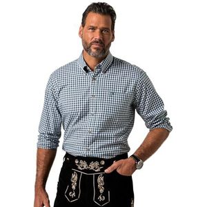 JP1880 heren grote maten grote maten herenkleding L-8XL JP1880 geruit hemd, klederdracht, lange mouwen, button-down-kraag, moderne pasvorm, tot 8 XL