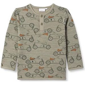 Bestseller A/S Babyjongens NMMWUPPO Wool/CO LS TOP XXIII shirt met lange mouwen, Vetiver, 86, Vetiver., 86 cm