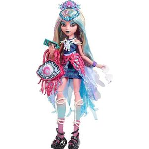 Monster High HXH82 Lagoona Blue, pop met zeemonster in schelp- en parellook en accessoires voor festival, speelgoedcadeau voor jongens en meisjes vanaf 4 jaar