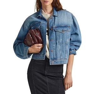 Pepe Jeans Turner Vintage oversized jas voor dames, Blauw (Denim), S