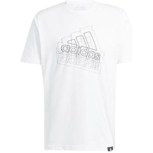 adidas Heren TECH BOS GRAPHIC TEE, WHITE, M Tall
