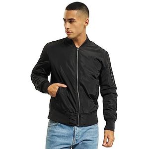 Urban Classics 2-kleurige bomberjack voor heren, verkrijgbaar in vele verschillende kleuren, maten XS tot 5XL, zwart (black/black 17), 4XL Grote maten