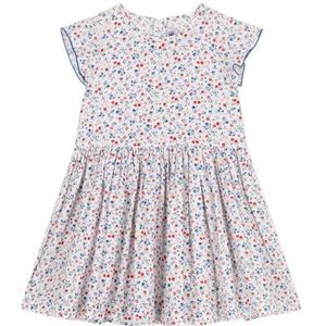 Petit Bateau Meisjesjurk met, wit/meerkleurig., 10 Jaar