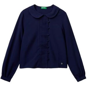 United Colors of Benetton Shirt voor meisjes en meisjes, Blauw, 140