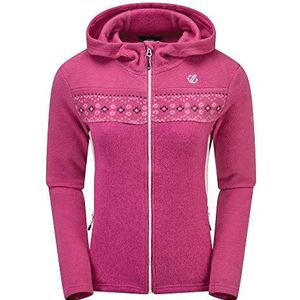 Dare 2b Herald sweatshirt met capuchon, gebreide look, met ritssluiting, voor dames, Active Pink, FR: L (maat fabrikant: 14)